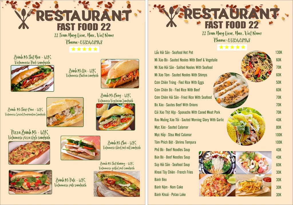 Vietnamese Food - Hue Local Food & FastFood 22 Restaurant (Huế)